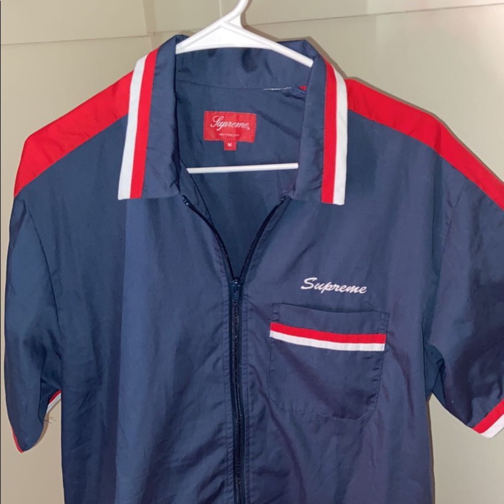 Men’s Red & Blue Supreme Work Shirt Size M